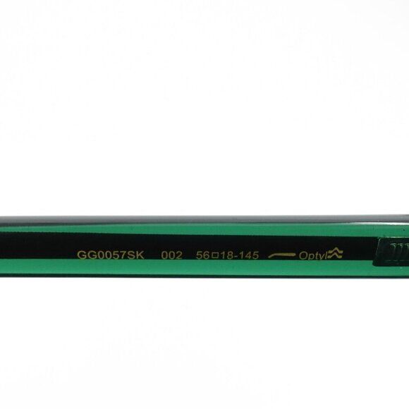 Gucci GG0057 Square Sunglasses Black Green OS - Picture 8 of 14